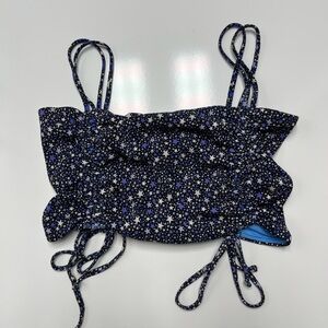 Aerie Black and Blue Bikini Top with Starry Pattern